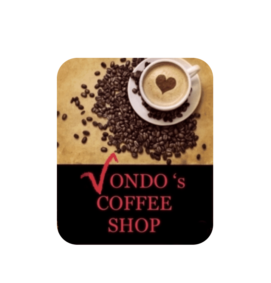 1 A coffee shop sign with a cup of coffee